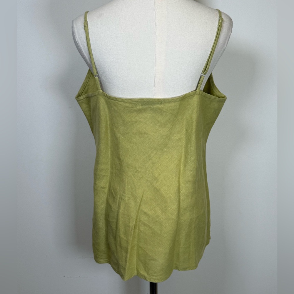 Cut Loose Pure Linen Tank Top Relaxed Fit Fresh Green Color Women’s Size Large - Picture 8 of 10